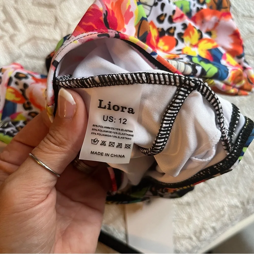 Liora Floral Strappy One-Piece Swimsuit. Size 12, new with tags.